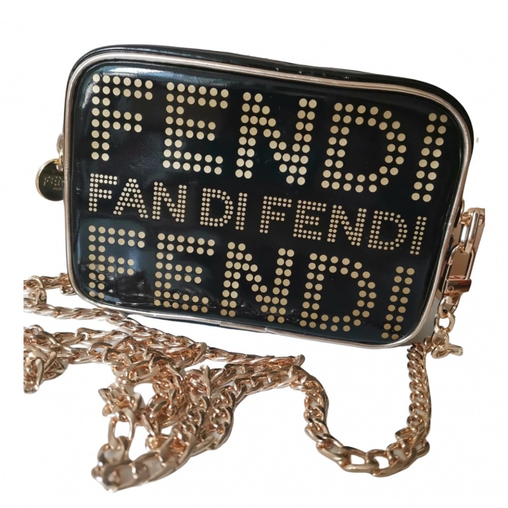 Fendi Black and Gold cosmetics crossbody  Bag